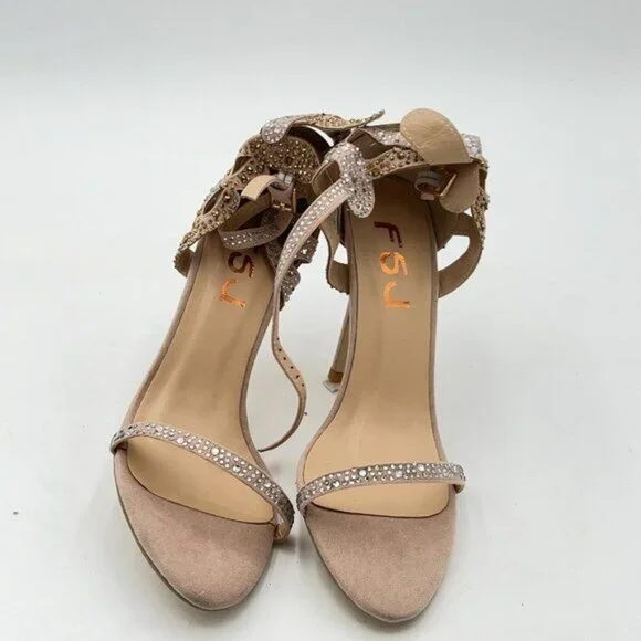 FSJ Women Sexy  Stiletto High Heel Sandals Sparkly Rhinestone Strappy Open Toe - Picture 3 of 8